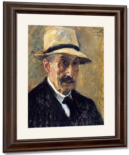 Self Portrait In A Straw Hat By Max Liebermann By Max Liebermann