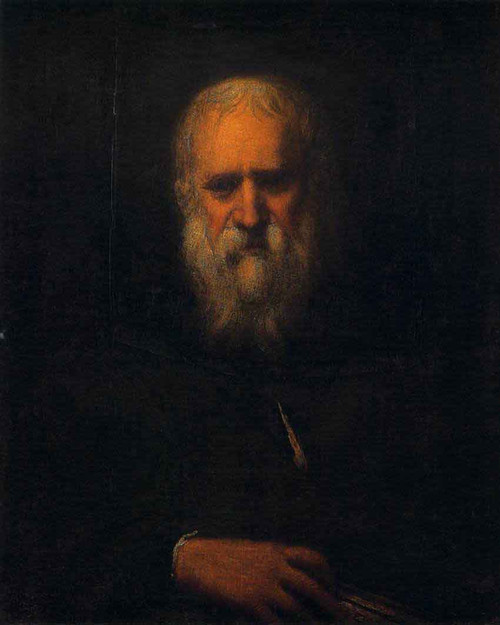 Self Portrait With A Book By Jacopo Tintoretto