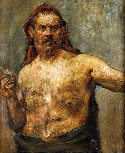 Self Portrait With A Glass By Lovis Corinth By Lovis Corinth