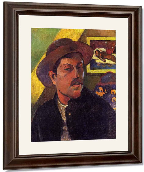 Self Portrait With Hat By Paul Gauguin By Paul Gauguin