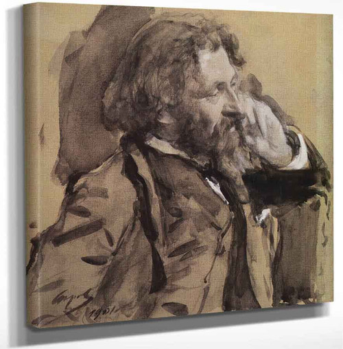 Portrait Of The Artist Ilya Repin By Valentin Serov. By Ilia Efimovich Repin Art Reproduction