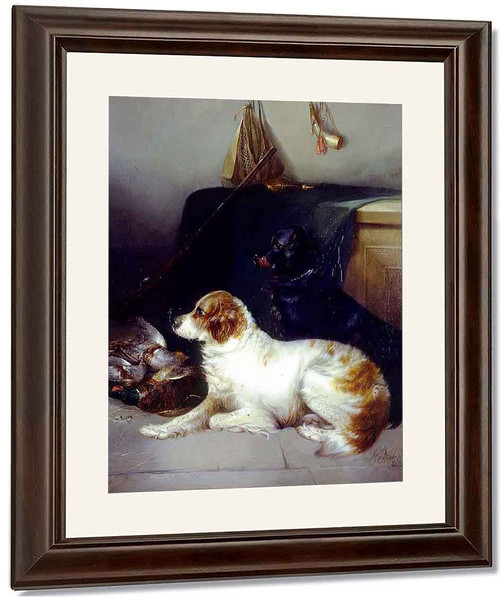 Spaniels With The Day's Bag By George Armfield