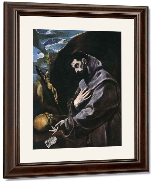 St Francis Praying By El Greco By El Greco