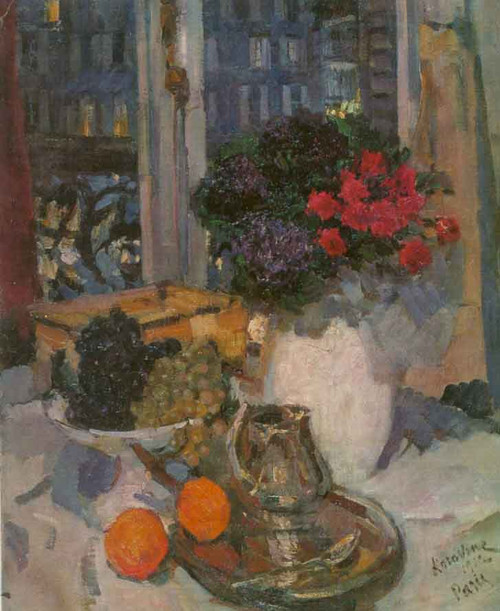 Standstill Before A Window By Constantin Alexeevich Korovin By Constantin Alexeevich Korovin
