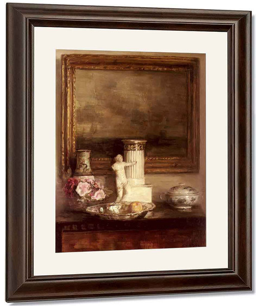 Still Life With Classical Column And Statue By Carl Vilhelm Holsoe