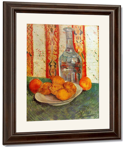 Still Life With Decanter And Lemons On A Plate By Jose Maria Velasco