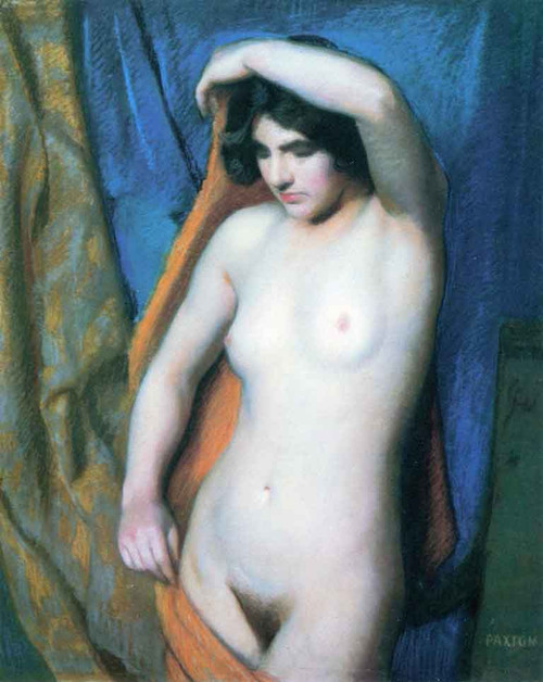 Study For Gold Drapery By William Macgregor Paxton By William Macgregor Paxton