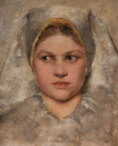 Study Of A Head Of A Hannakin By Gustav Klimt By Gustav Klimt
