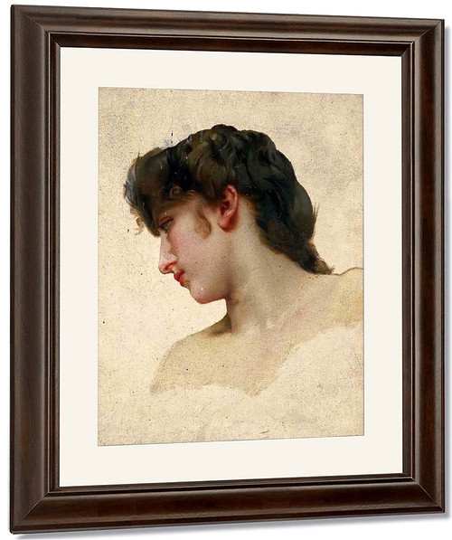Study Of A Woman's Head2 By William Bouguereau By William Bouguereau