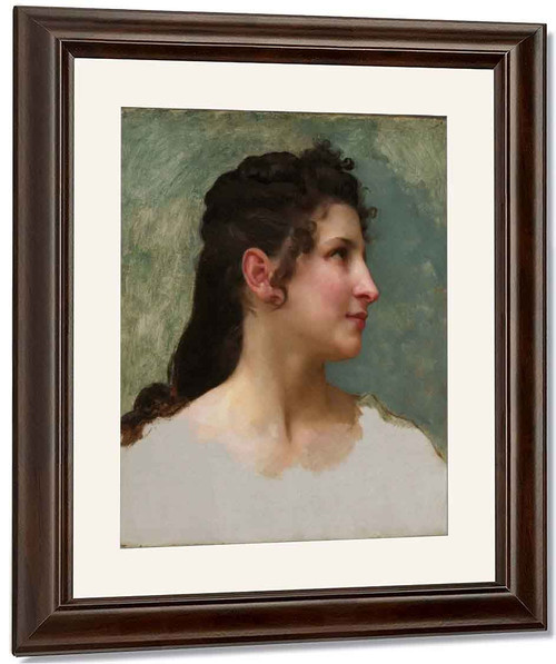 Study Of A Woman's Head4 By William Bouguereau By William Bouguereau