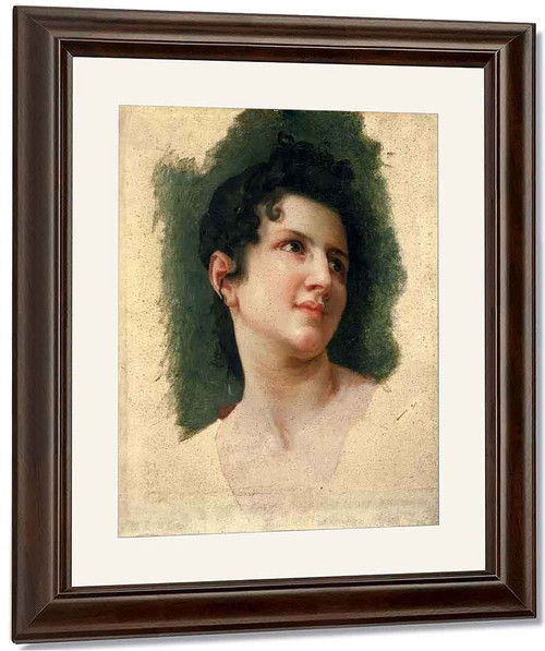 Study Of A Woman's Head5 By William Bouguereau By William Bouguereau