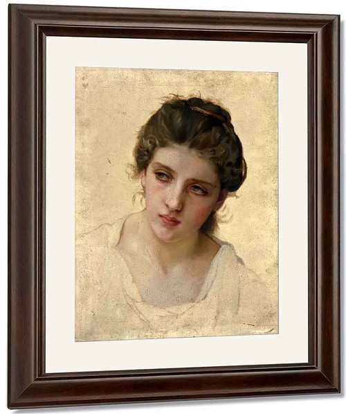Study Of A Woman's Head By William Bouguereau By William Bouguereau