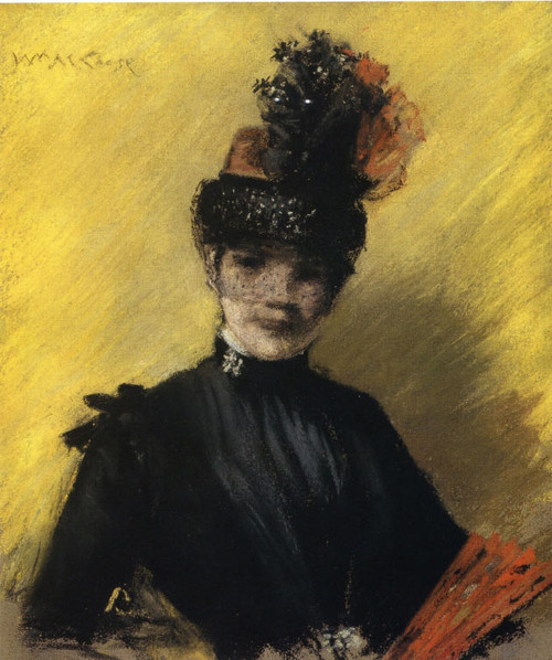 Study Of Black Against Yellow By William Merritt Chase By William Merritt Chase