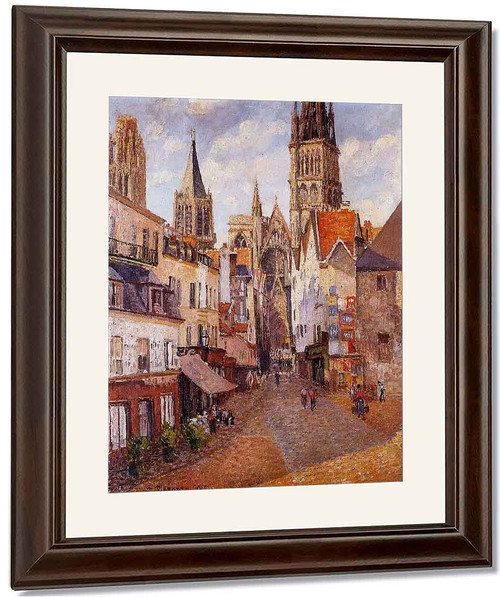 Sunlight, Afternoon, La Rue De L'epicerie, Rouen By Camille Pissarro By Camille Pissarro