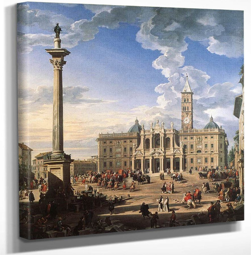 Rome The Piazza And Church Of Santa Maria Maggiore By Giovanni Paolo Panini Art Reproduction