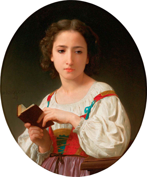 The Book Of Hours By William Bouguereau By William Bouguereau
