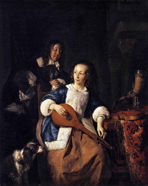 The Cittern Player By Gabriel Metsu