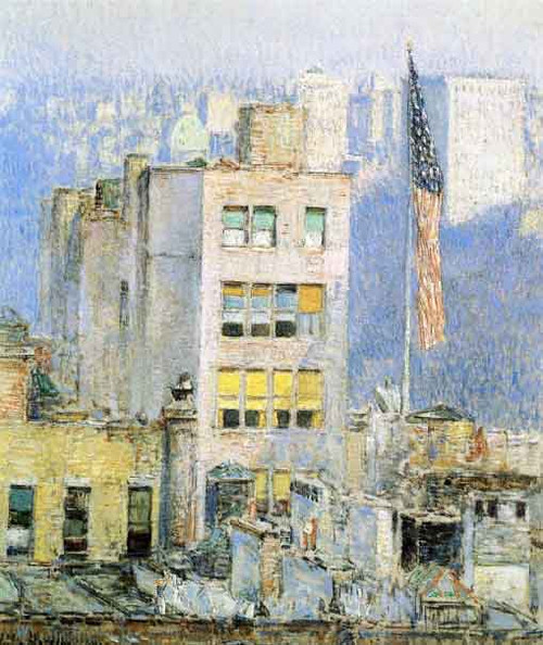 The Flag, Fifth Avenue By Frederick Childe Hassam By Frederick Childe Hassam