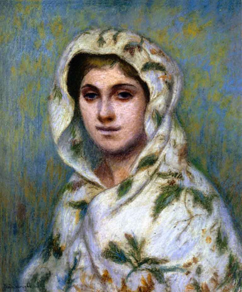 The Flowered Shawl By Federico Zandomeneghi