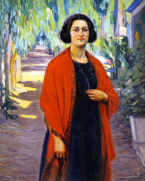 The Girl In Red By Joseph Kleitsch By Joseph Kleitsch