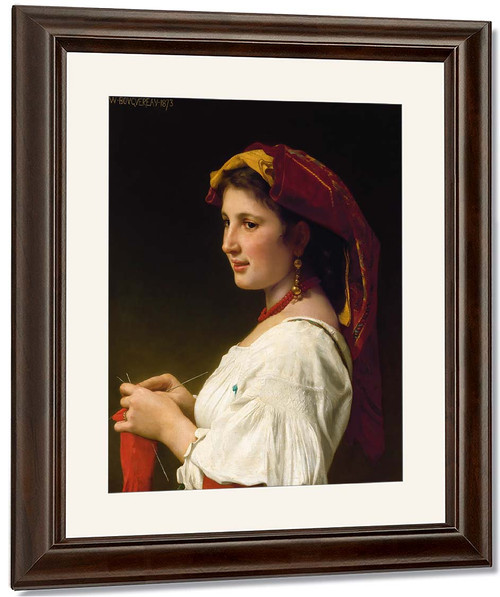 The Knitting Girl3 By William Bouguereau By William Bouguereau