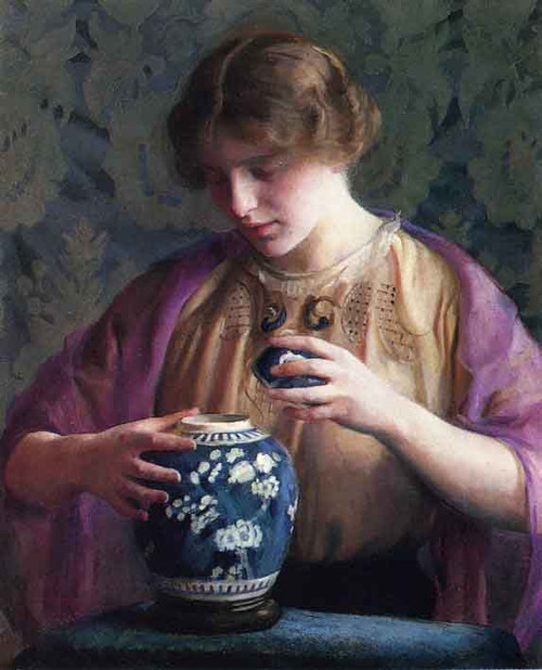 The Oriental Jar By William Macgregor Paxton By William Macgregor Paxton
