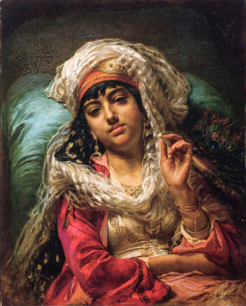 The Peacock Fan By Frederick Arthur Bridgman