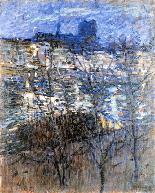 The Seine And Notre Dame By Niht By Nicolas Tarkhoff