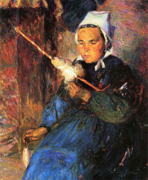 The Spinner Of Pont Aven By Bernhard Gutmann