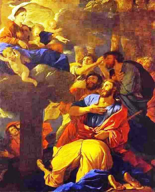 The Virgin Of The Pillar Appearing To St. James The Greater By Nicolas Poussin By Nicolas Poussin