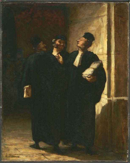 Three Lawyers By Honore Daumier