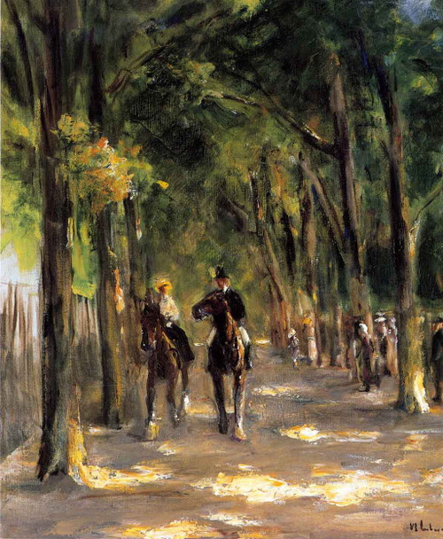 Tree Lined Avenue With Two Horseback Riders By Max Liebermann By Max Liebermann