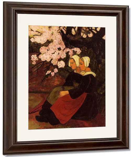 Two Breton Women Under A Flowering Apple Tree By Paul Serusier