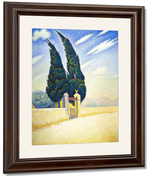 Two Cypresses, Mistral, Opus 241 By Paul Signac