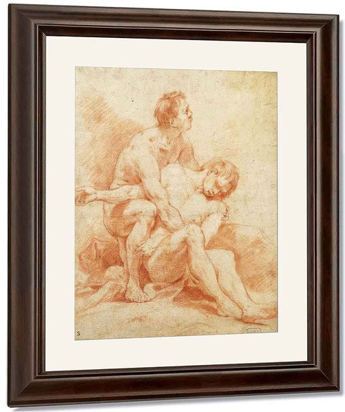 Two Men Wrestling1 By Charles Joseph Natoire By Charles Joseph Natoire