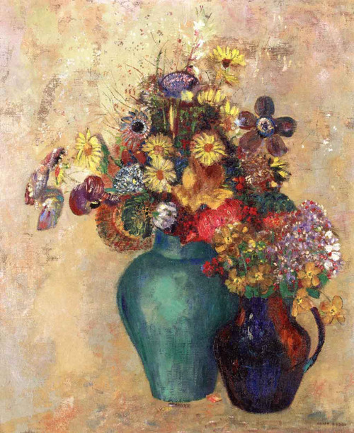 Two Vases Of Flowers By Odilon Redon By Odilon Redon