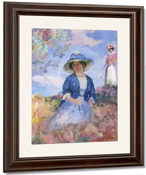 Two Young Women In The Field By Henri Lebasque By Henri Lebasque