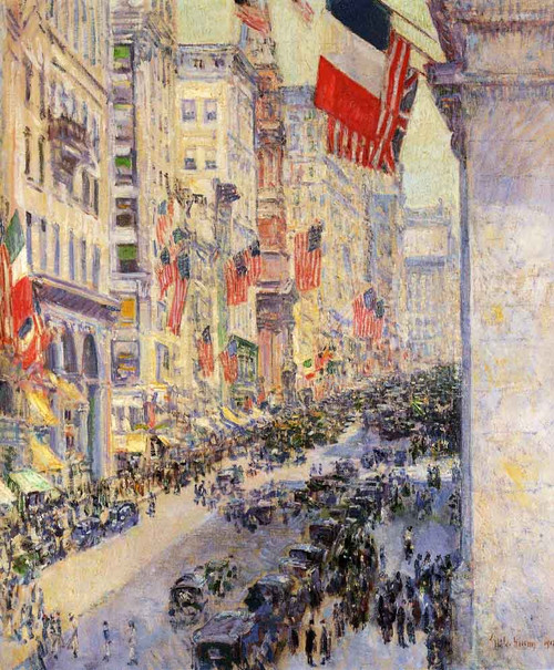 Up The Avenue From Thirty Fourth Street, 1917 By Frederick Childe Hassam By Frederick Childe Hassam