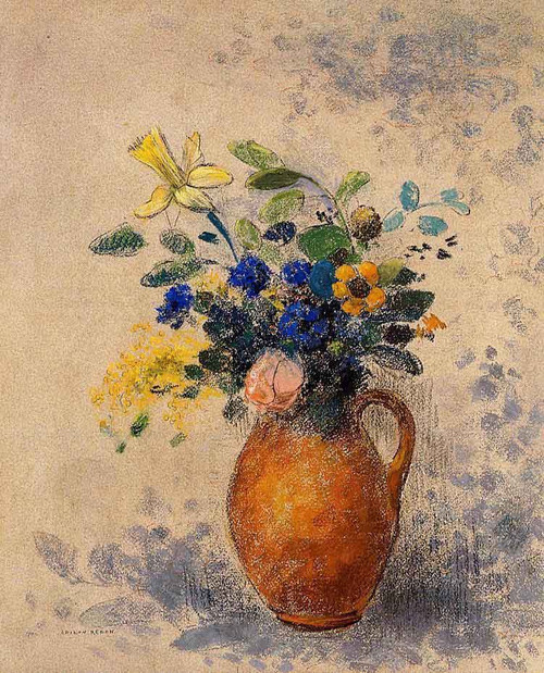 Vase Of Flowers19 By Odilon Redon By Odilon Redon