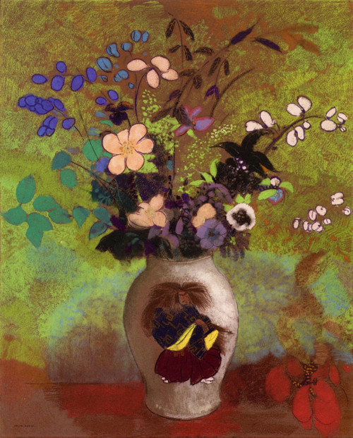 Vase With Japanese Warrior By Odilon Redon By Odilon Redon
