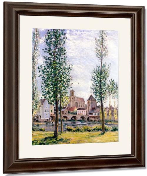 View Of Moret Sur Loing Through The Trees By Alfred Sisley