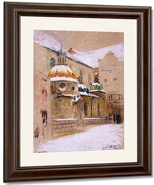 View Of Wawel In Winter By Leon Jan Wyczolkowski