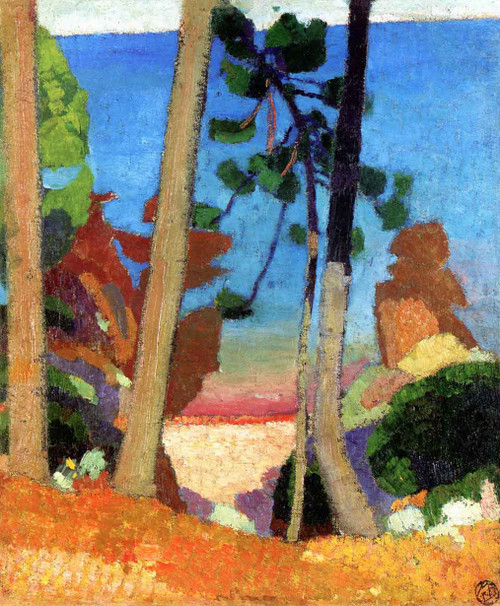 View Over The Sea Through The Trees By Maurice Denis By Maurice Denis