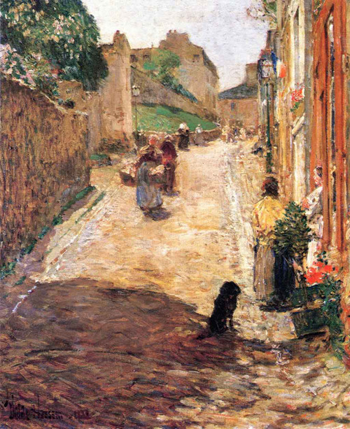 Village Street Scene, France By Frederick Childe Hassam By Frederick Childe Hassam