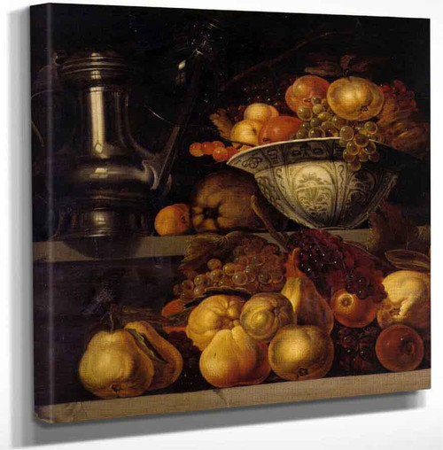 Still Life Of Fruits Resting On A Ledge By Jan Davidszoon De Heem By Jan Davidszoon De Heem Art Reproduction