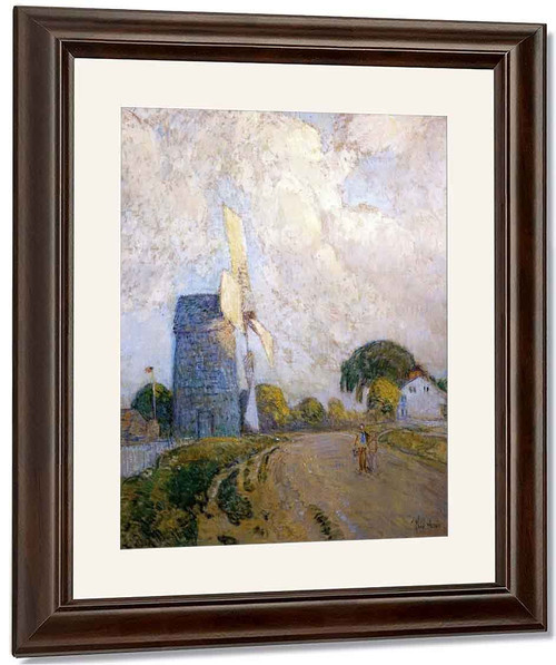 Windmill At Sundown, East Hampton By Frederick Childe Hassam By Frederick Childe Hassam