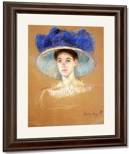 Woman's Head With Large Hat 2 By Mary Cassatt By Mary Cassatt