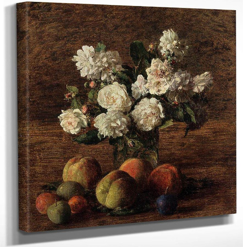 Still Liferoses And Fruit By Henri Fantin Latour Art Reproduction