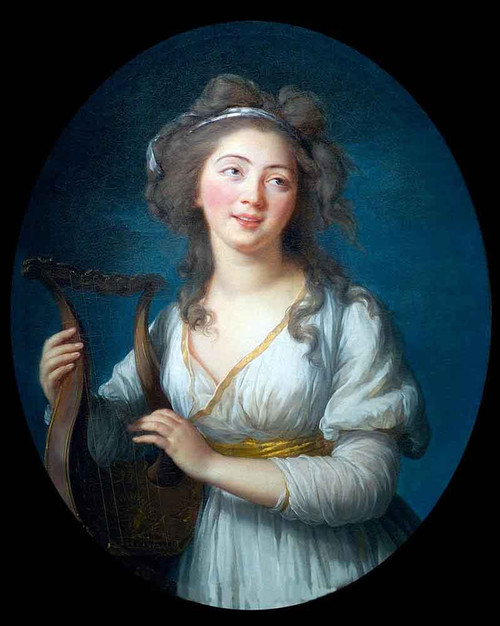 Woman Playing A Lyre By David Teniers The Younger