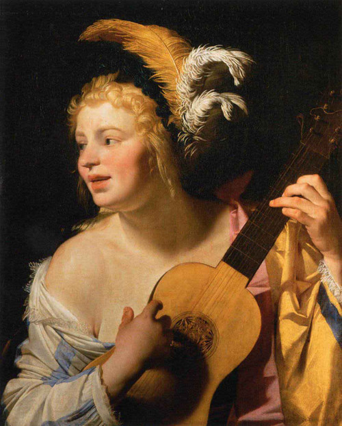 Woman Playing The Guitar By Gerard Van Honthorst By Gerard Van Honthorst Woman Playing The Guitar By Gerard Van Honthorst By Gerard Van Honthorst